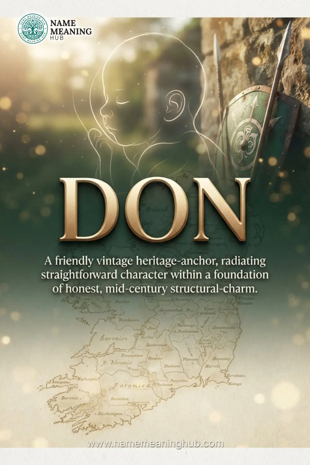 Meaning of the name Don: A friendly vintage heritage-anchor, radiating straightforward character within a foundation of honest, mid-century structural-charm.