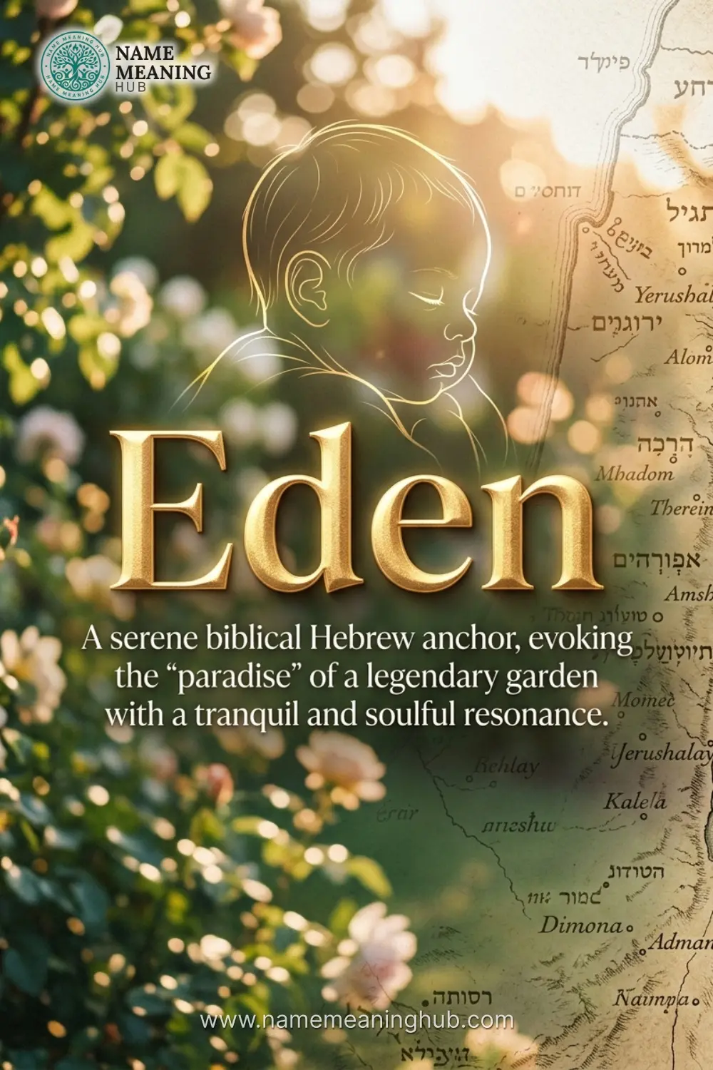 Meaning of the name Eden: A serene biblical Hebrew anchor, evoking the "paradise" of a legendary garden with a tranquil and soulful resonance.
