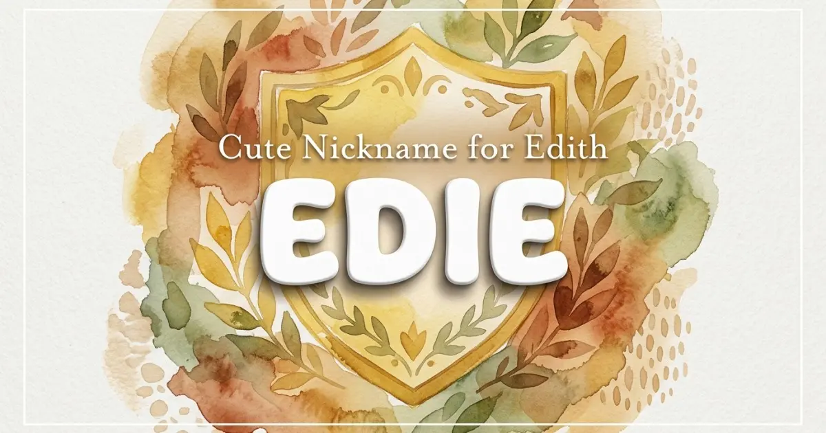 Cute nickname for Edith: Edie