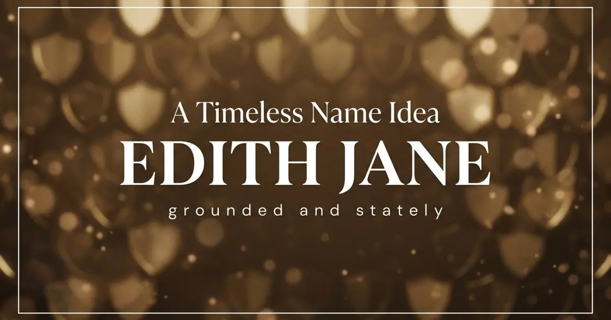 Middle name idea: Edith Jane - grounded and stately