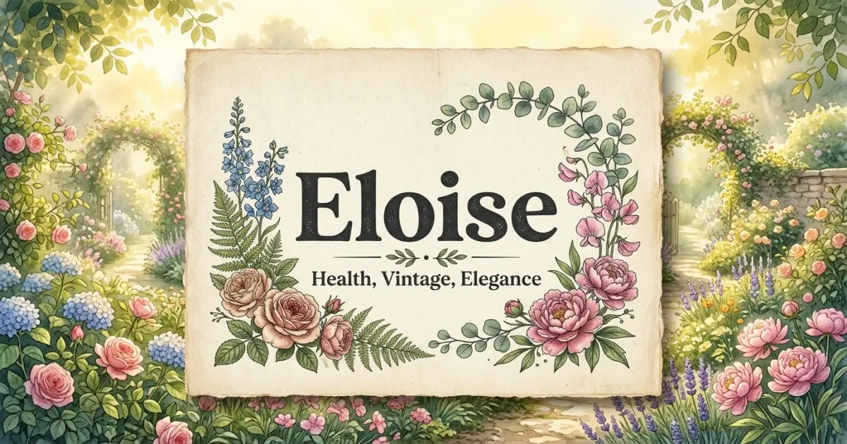 Eloise meaning themes: health, vintage, elegance