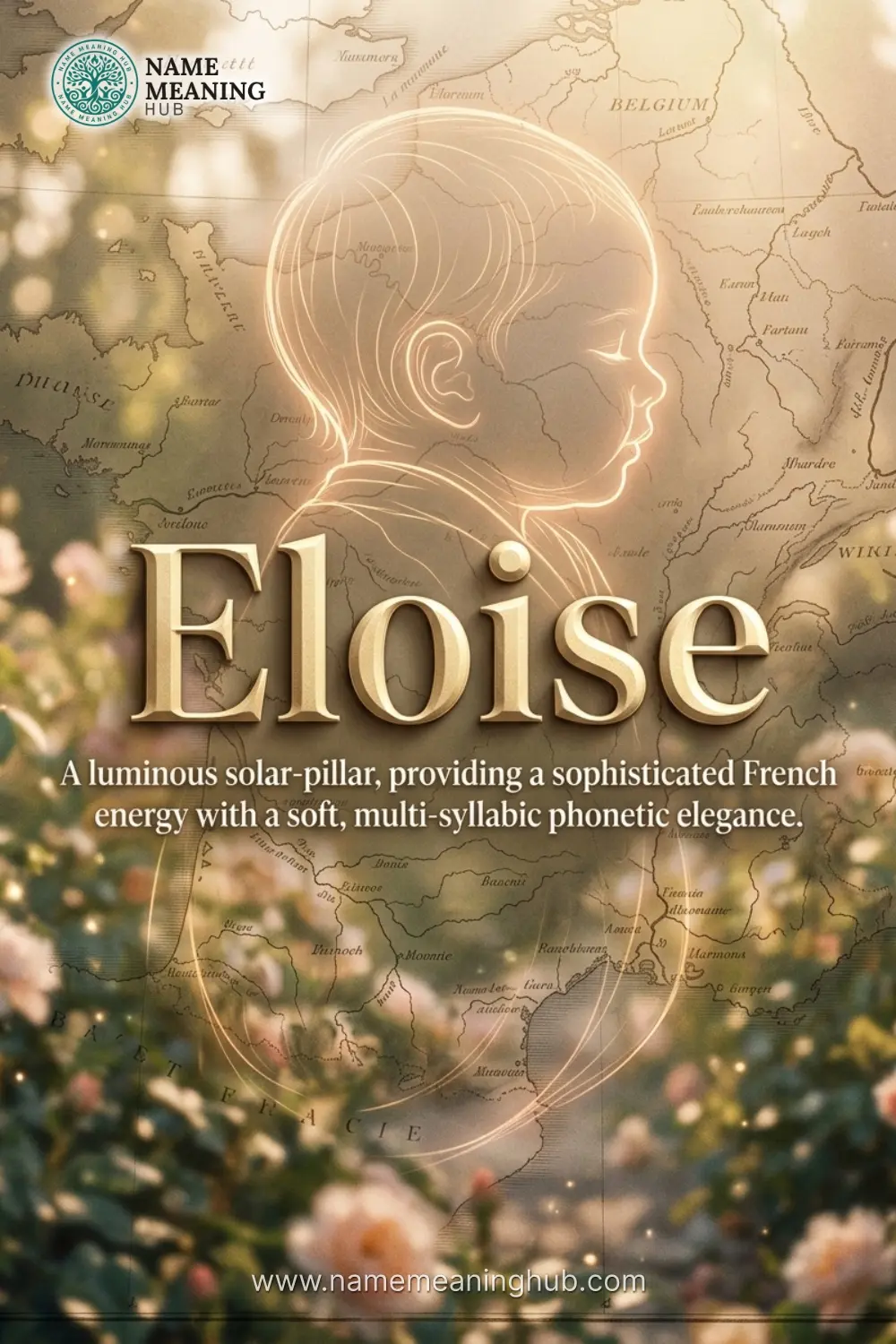 Meaning of the name Eloise: A luminous solar-pillar, providing a sophisticated French energy with a soft, multi-syllabic phonetic elegance.