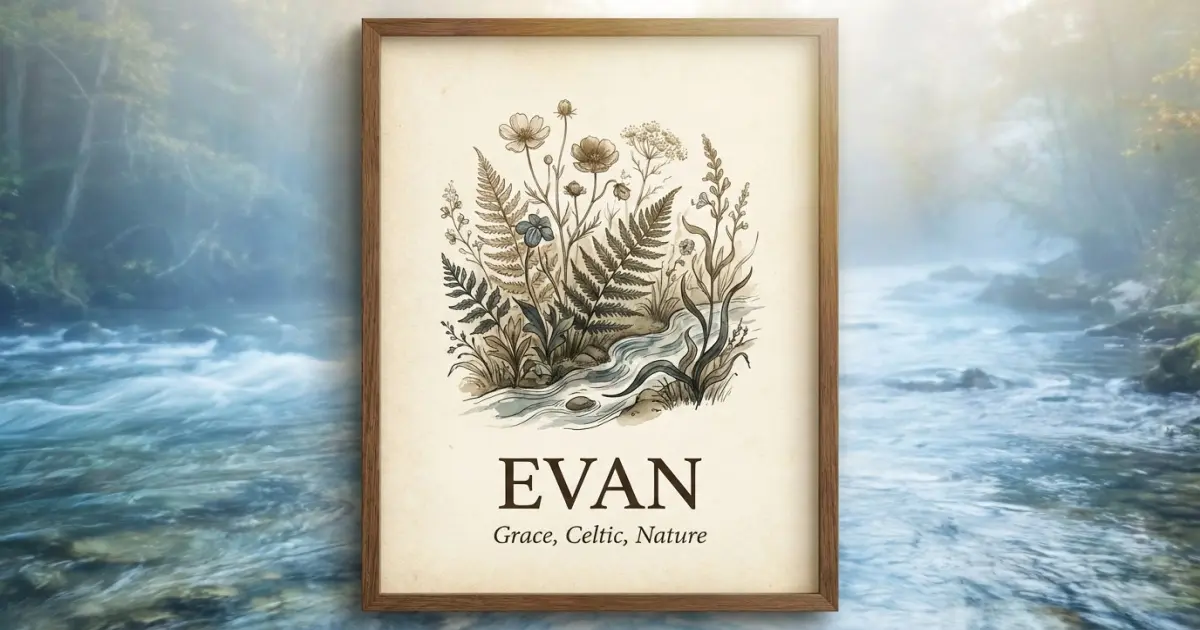 Evan meaning themes: grace, celtic, nature