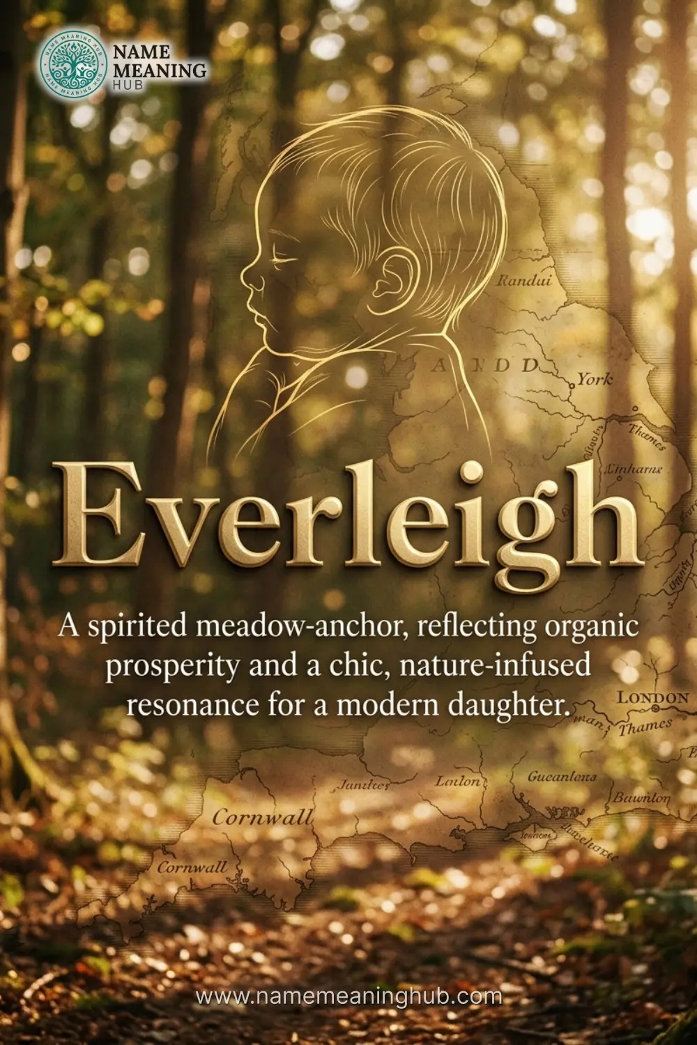 Meaning of the name Everleigh: A spirited meadow-anchor, reflecting organic prosperity and a chic, nature-infused resonance for a modern daughter.