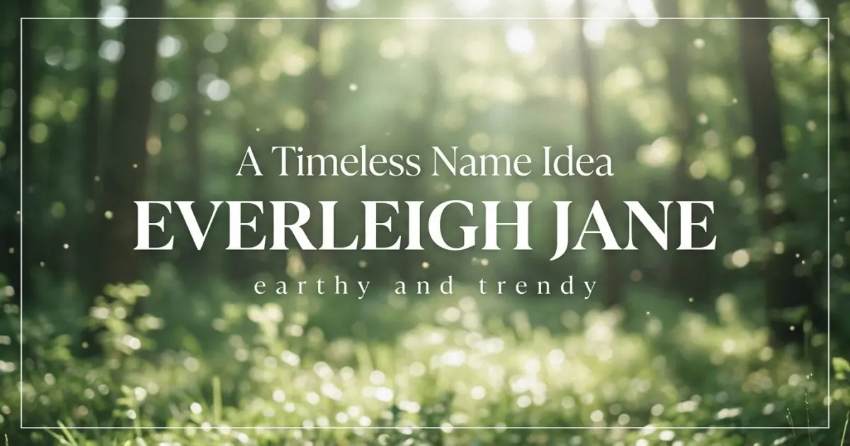 Middle name idea: Everleigh Jane - earthy and trendy