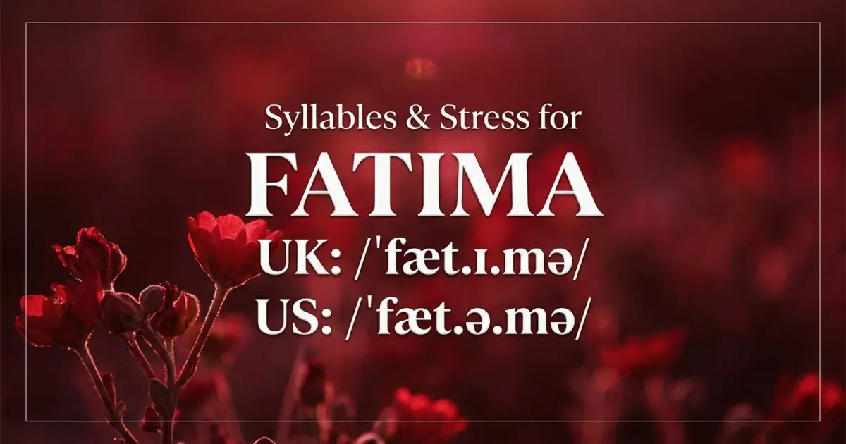 Fatima syllables, stress, and UK and US pronunciation
