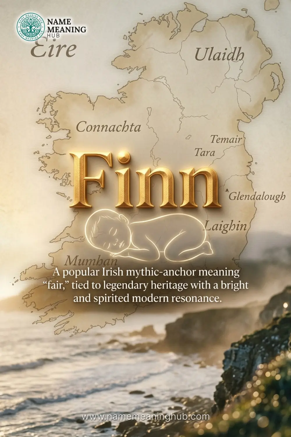 Meaning of the name Finn: A popular Irish mythic-anchor meaning "fair," tied to legendary heritage with a bright and spirited modern resonance.