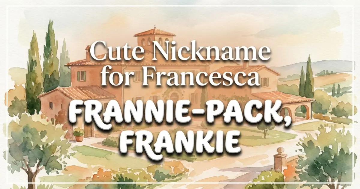 Cute nickname for Francesca: Frannie-pack, Frankie