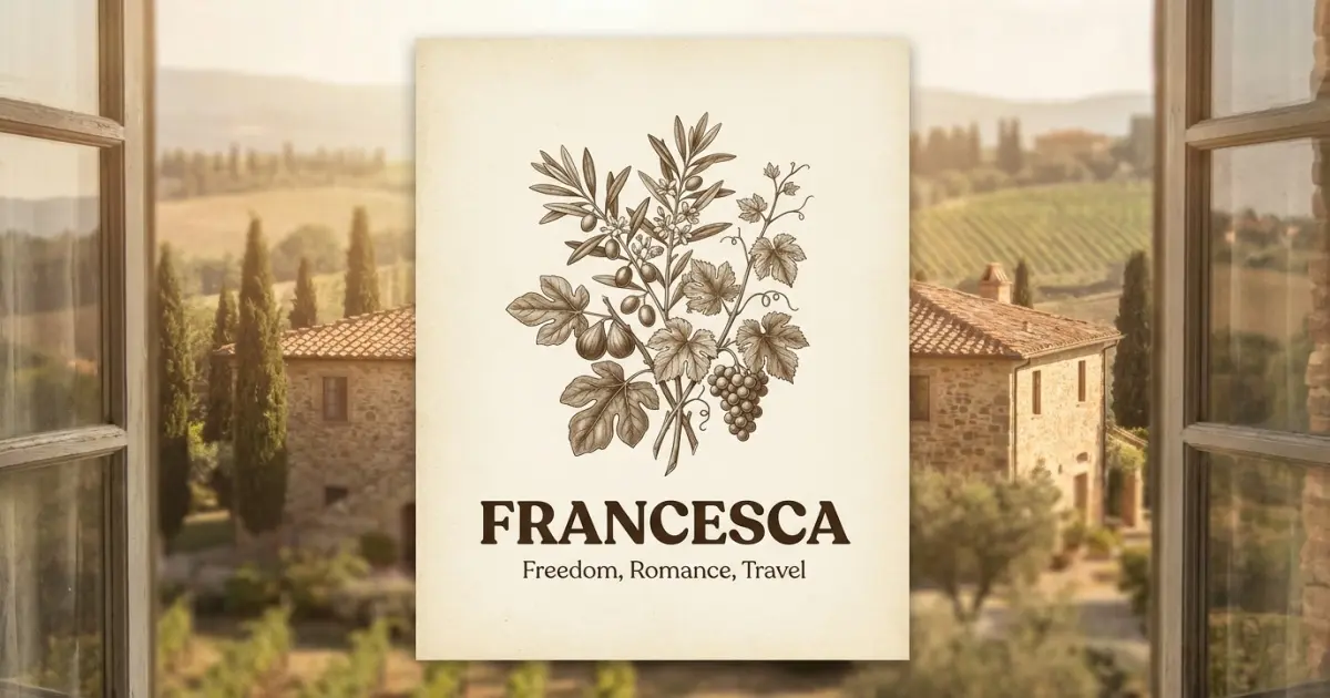 Francesca meaning themes: freedom, romance, travel
