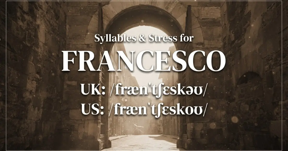 Francesco syllables, stress, and UK and US pronunciation