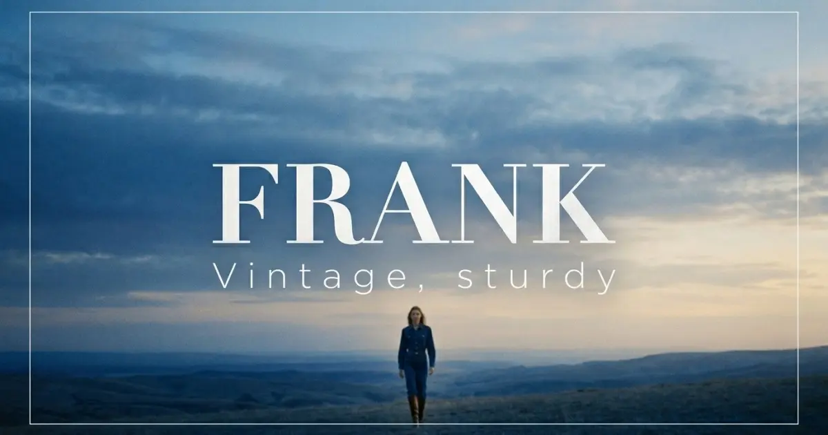 Frank name vibe: Vintage, sturdy