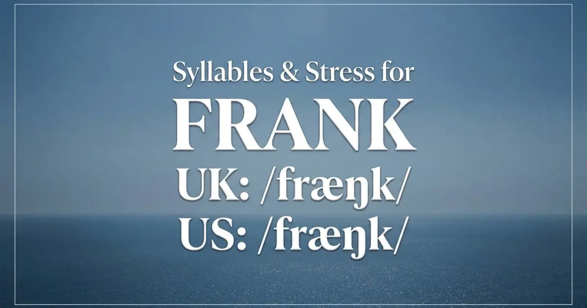 Frank syllables, stress, and UK and US pronunciation