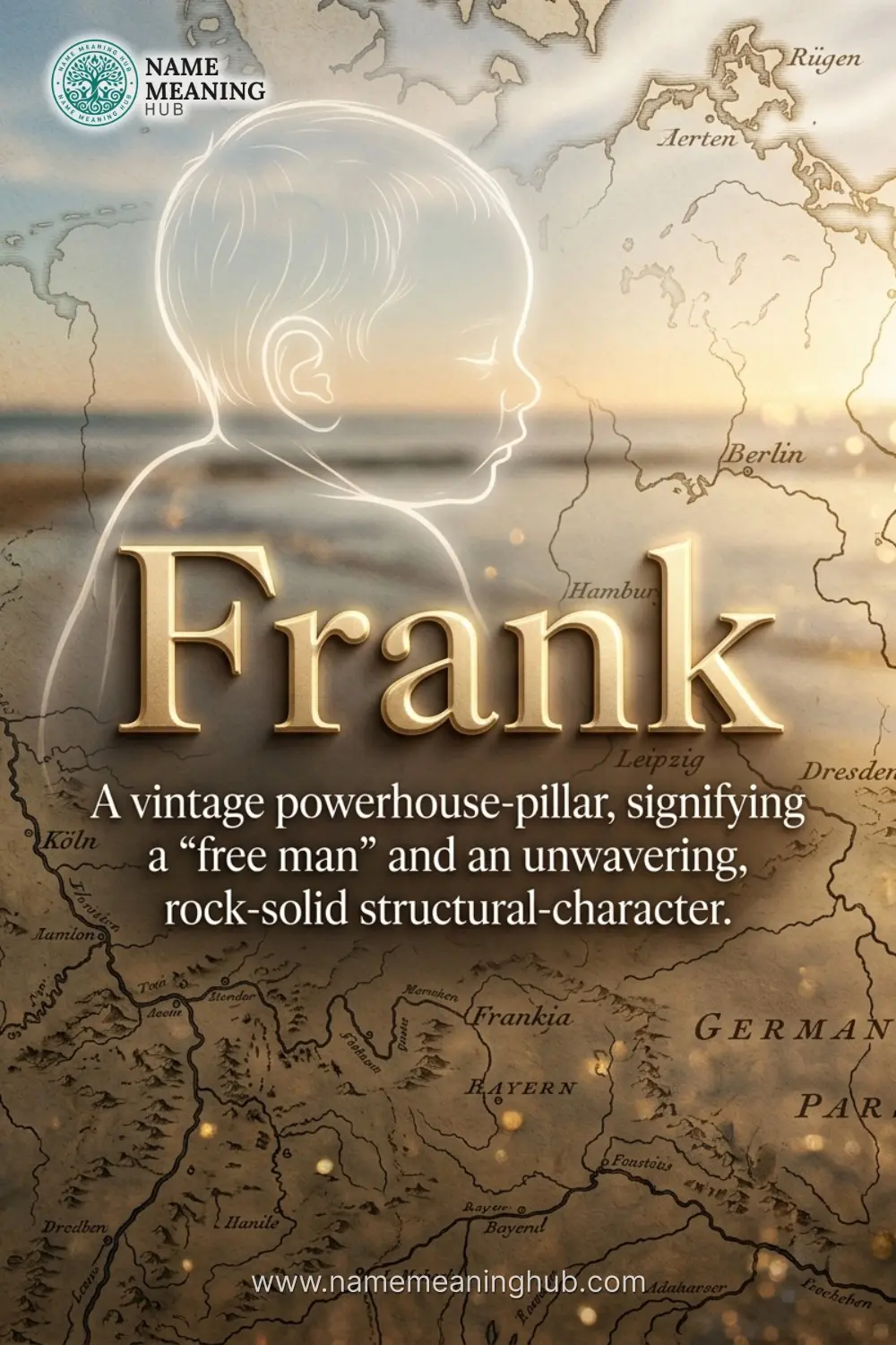 Meaning of the name Frank: A vintage powerhouse-pillar, signifying a "free man" and an unwavering, rock-solid structural-character.