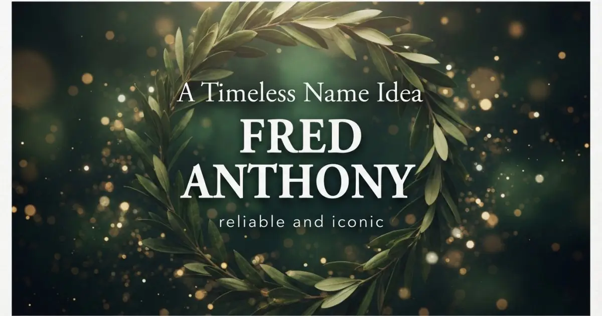 Middle name idea: Fred Anthony - reliable and iconic