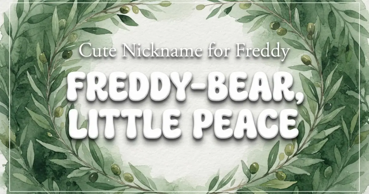 Cute nickname for Freddy: Freddy-Bear, Little Peace