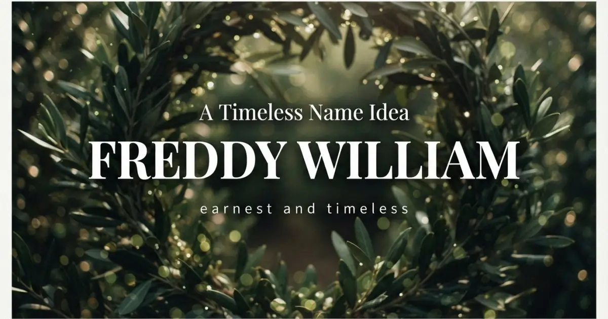 Middle name idea: Freddy William - earnest and timeless