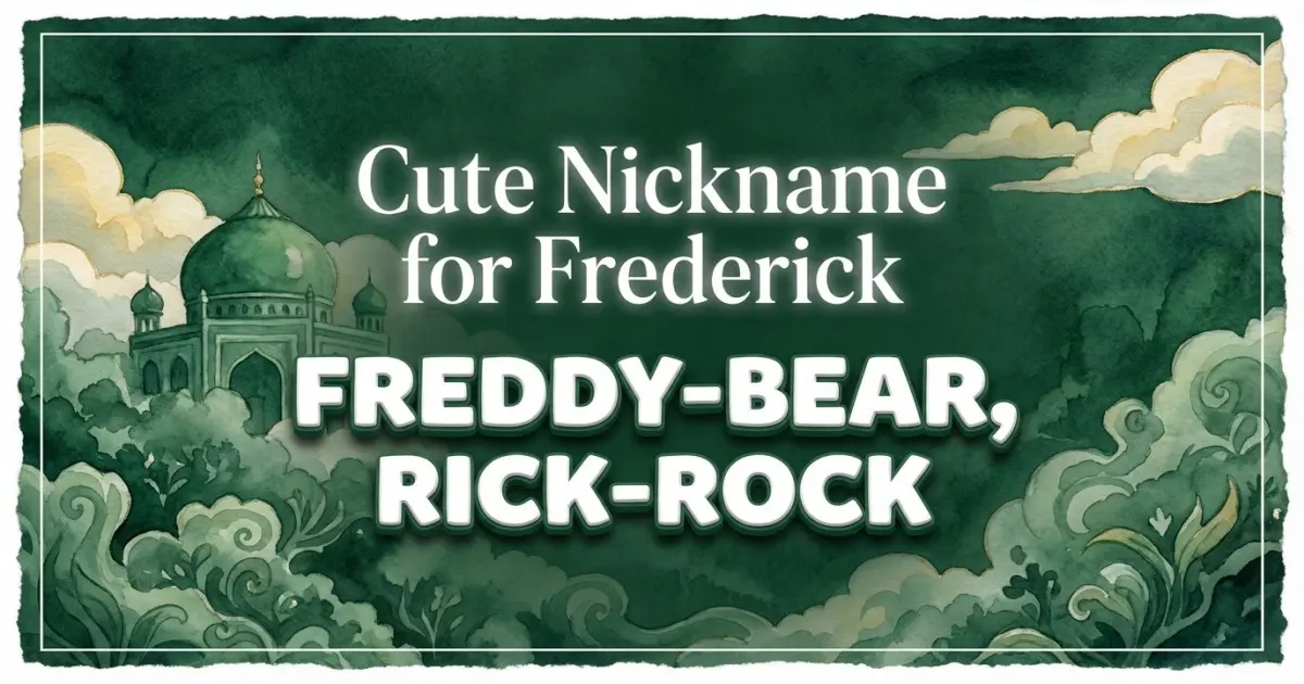 Cute nickname for Frederick: Freddy-bear, Rick-rock