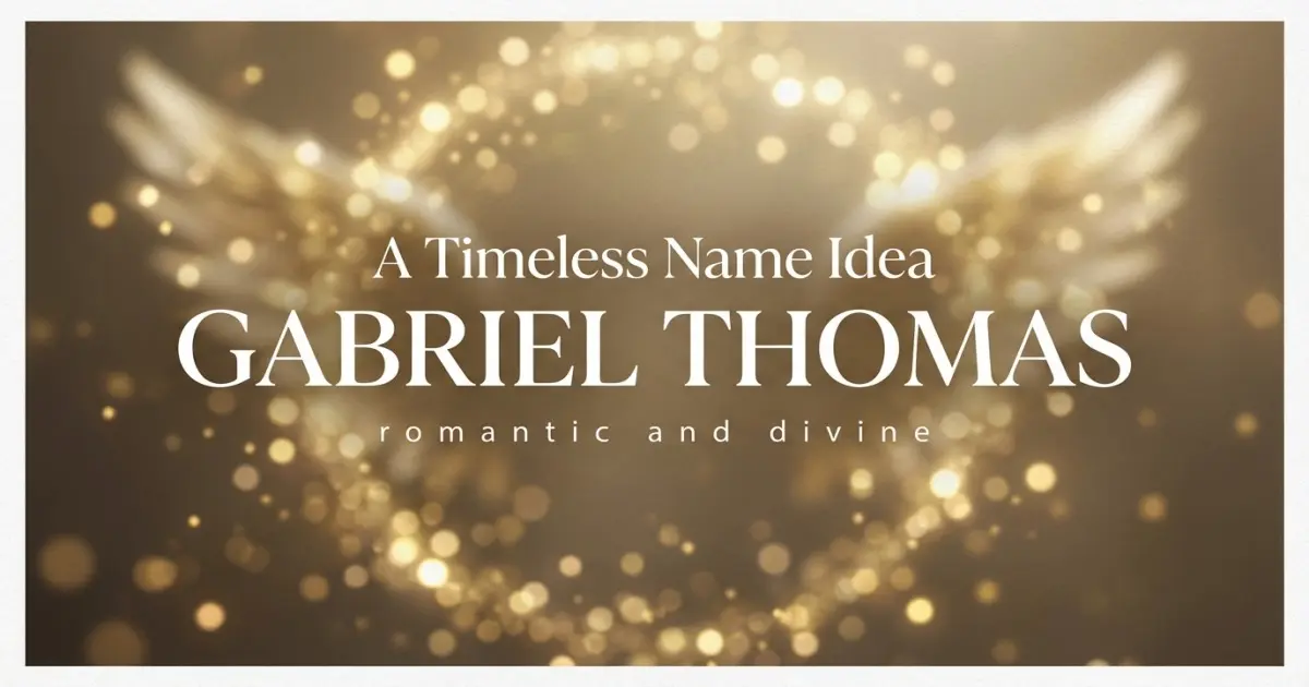 Middle name idea: Gabriel Thomas - romantic and divine