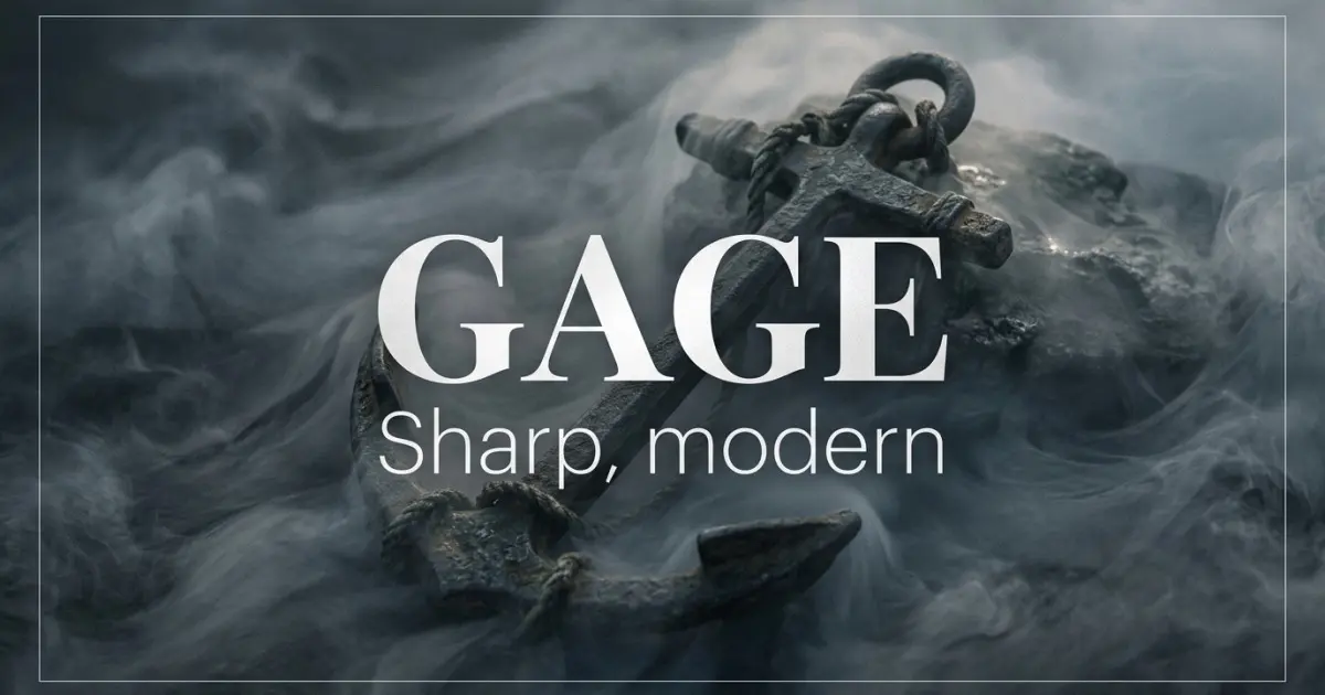 Gage name vibe: Sharp, modern