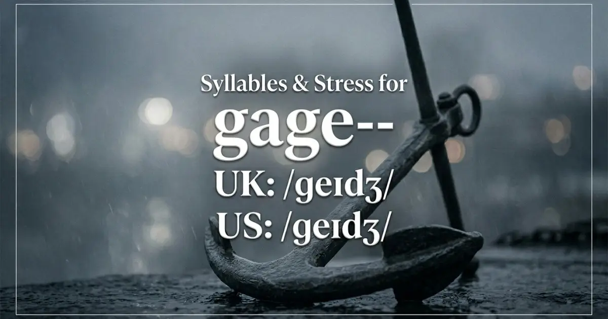 Gage syllables, stress, and UK and US pronunciation