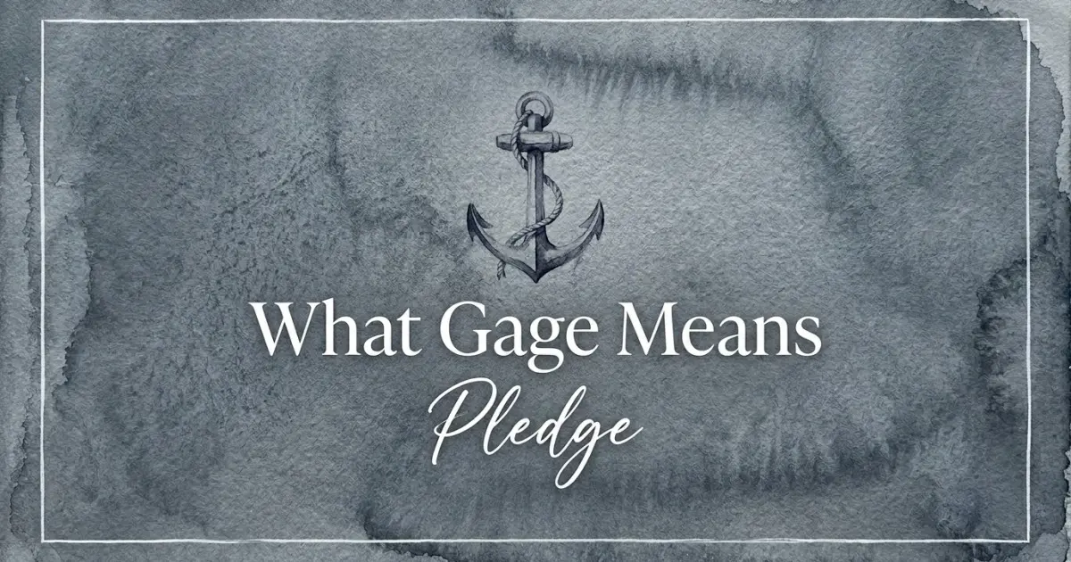 Gage name meaning Pledge