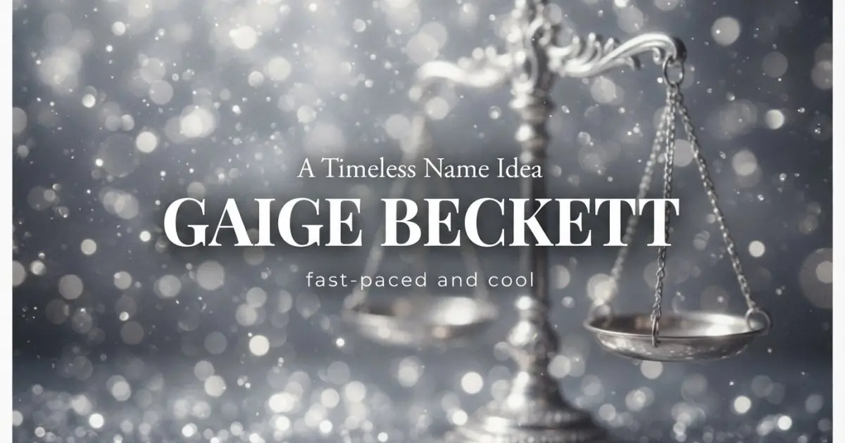 Middle name idea: Gaige Beckett - fast-paced and cool