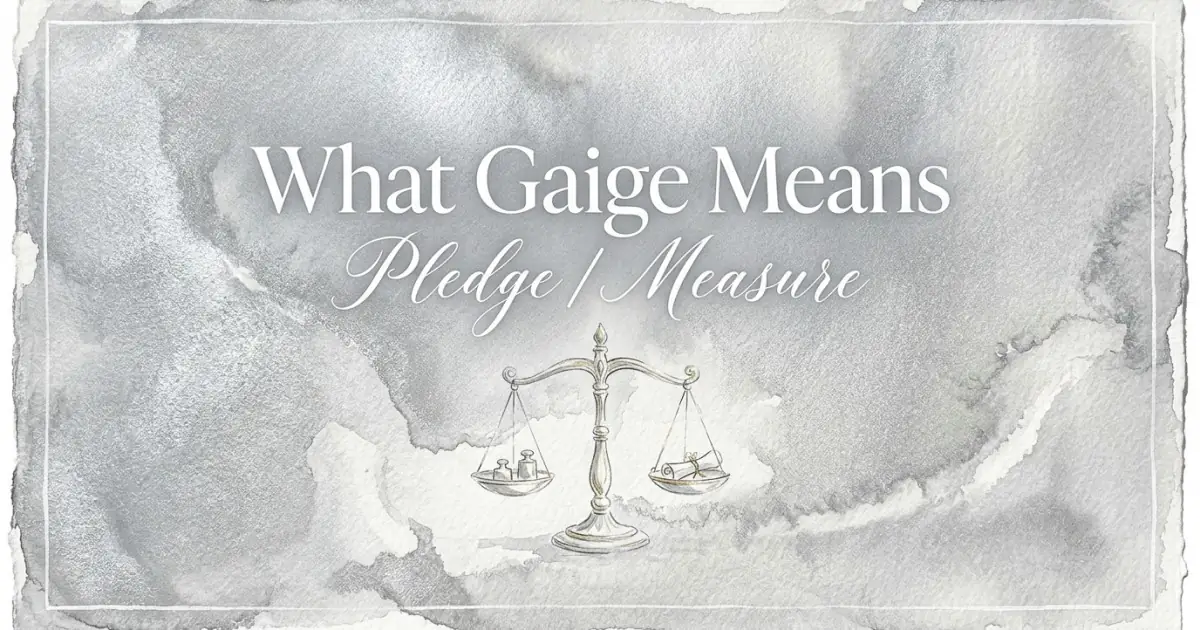 Gaige name meaning Pledge / Measure