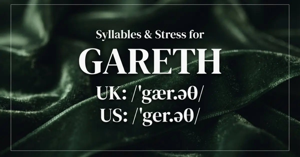 Gareth syllables, stress, and UK and US pronunciation