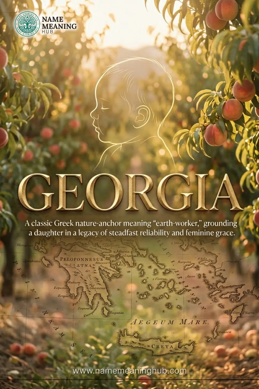 Meaning of the name Georgia: A classic Greek nature-anchor meaning "earth-worker," grounding a daughter in a legacy of steadfast reliability and feminine grace.