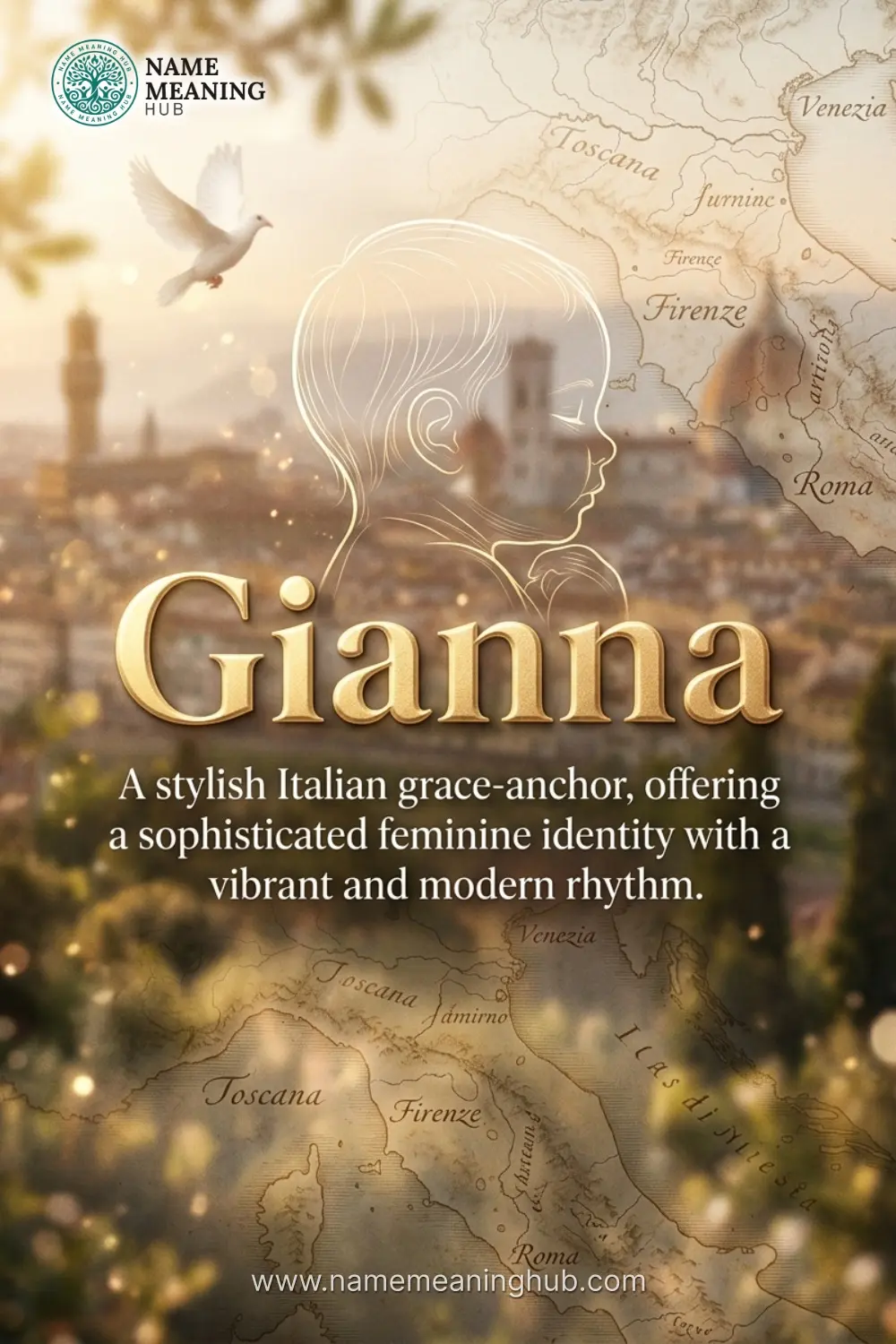 Meaning of the name Gianna: A stylish Italian grace-anchor, offering a sophisticated feminine identity with a vibrant and modern rhythm.