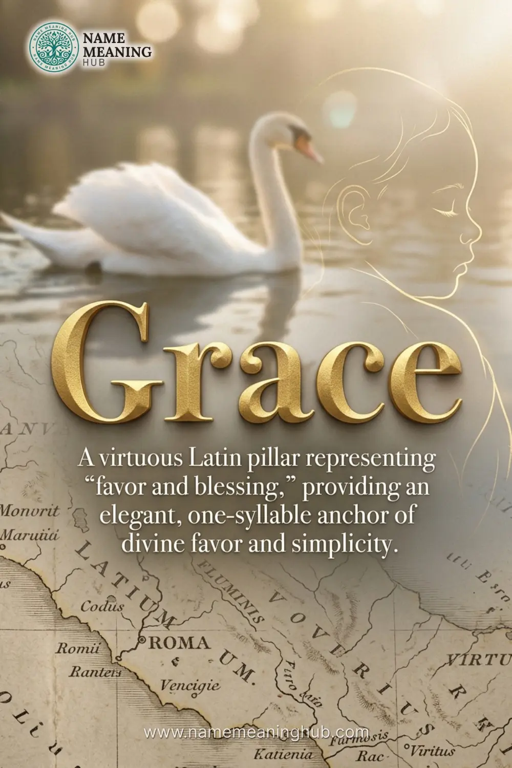 Meaning of the name Grace: A virtuous Latin pillar representing "favor and blessing," providing an elegant, one-syllable anchor of divine favor and simplicity.
