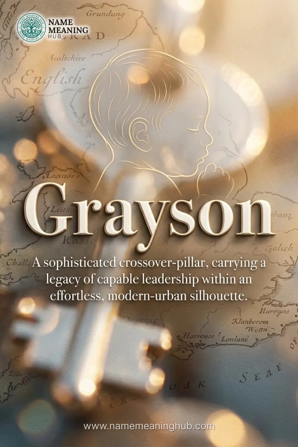 Meaning of the name Grayson: A sophisticated crossover-pillar, carrying a legacy of capable leadership within an effortless, modern-urban silhouette.