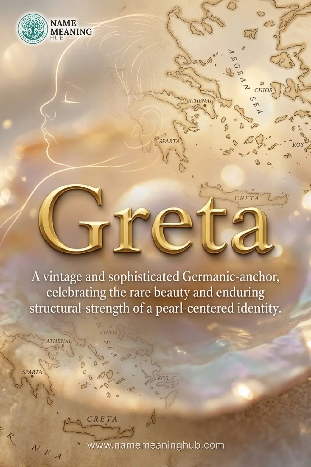 Meaning of the name Greta: A vintage and sophisticated Germanic-anchor, celebrating the rare beauty and enduring structural-strength of a pearl-centered identity.