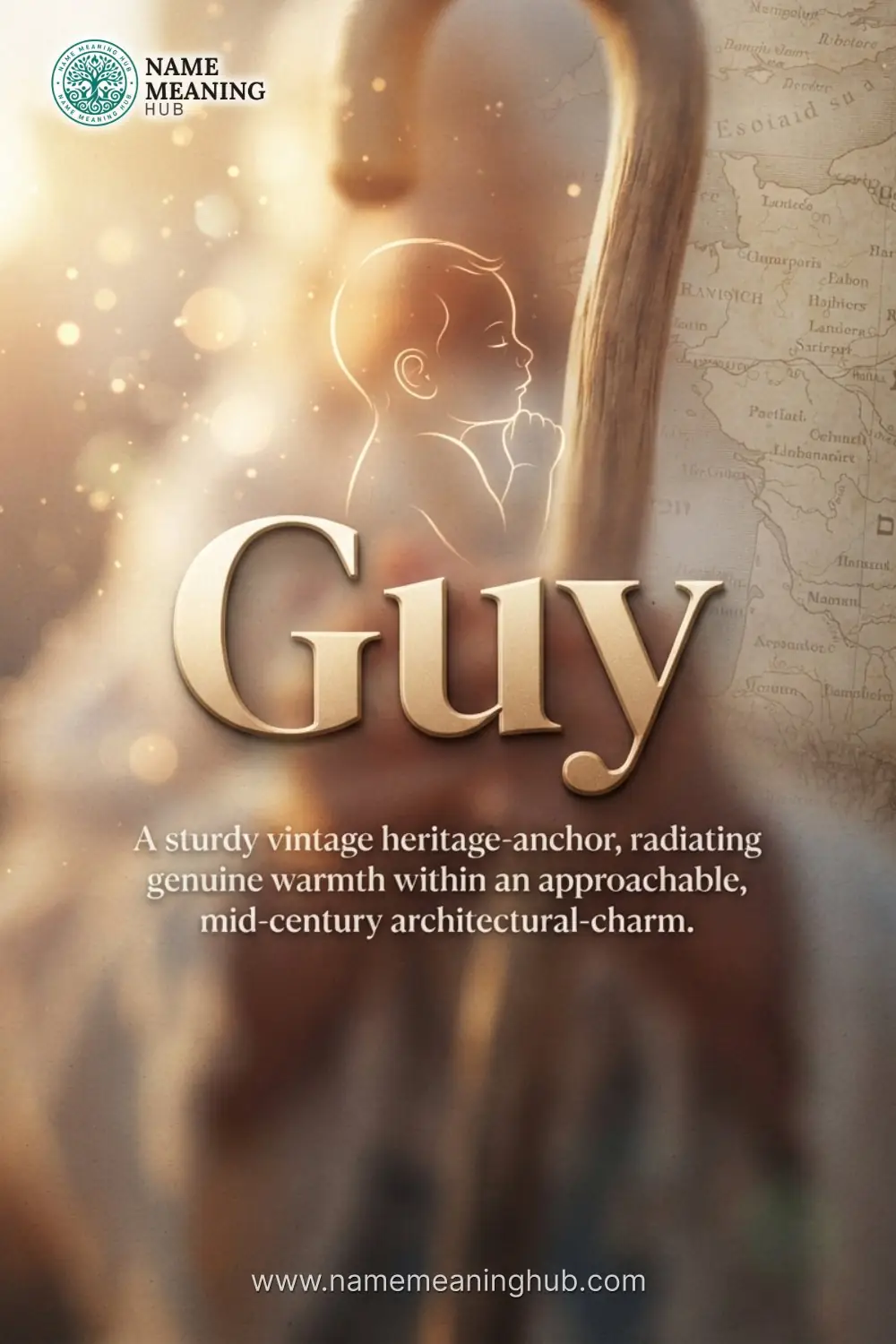 Meaning of the name Guy: A sturdy vintage heritage-anchor, radiating genuine warmth within an approachable, mid-century architectural-charm.