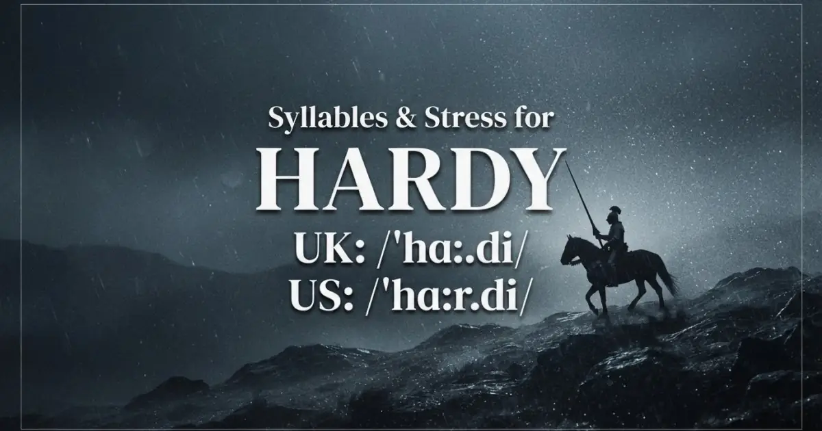Hardy syllables, stress, and UK and US pronunciation