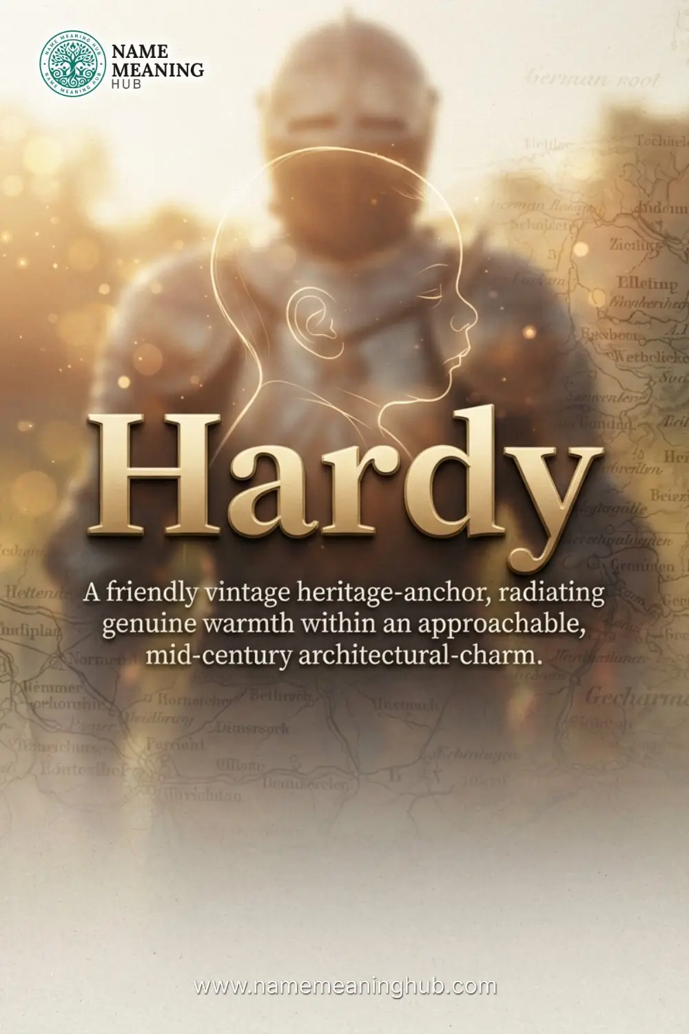 Meaning of the name Hardy: A friendly vintage heritage-anchor, radiating genuine warmth within an approachable, mid-century architectural-charm.