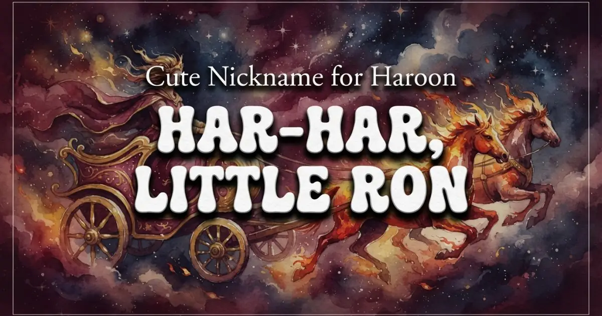 Cute nickname for Haroon: Har-Har, Little Ron