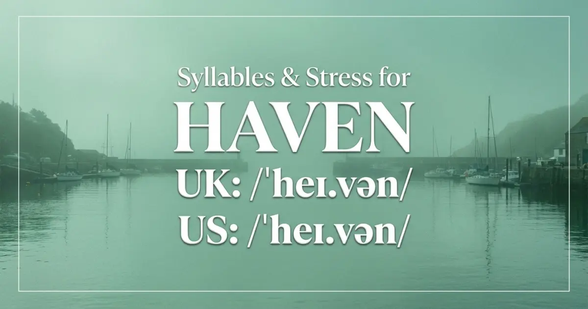 Haven syllables, stress, and UK and US pronunciation