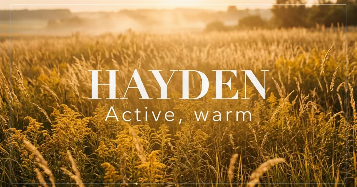 Hayden name vibe: Active, warm