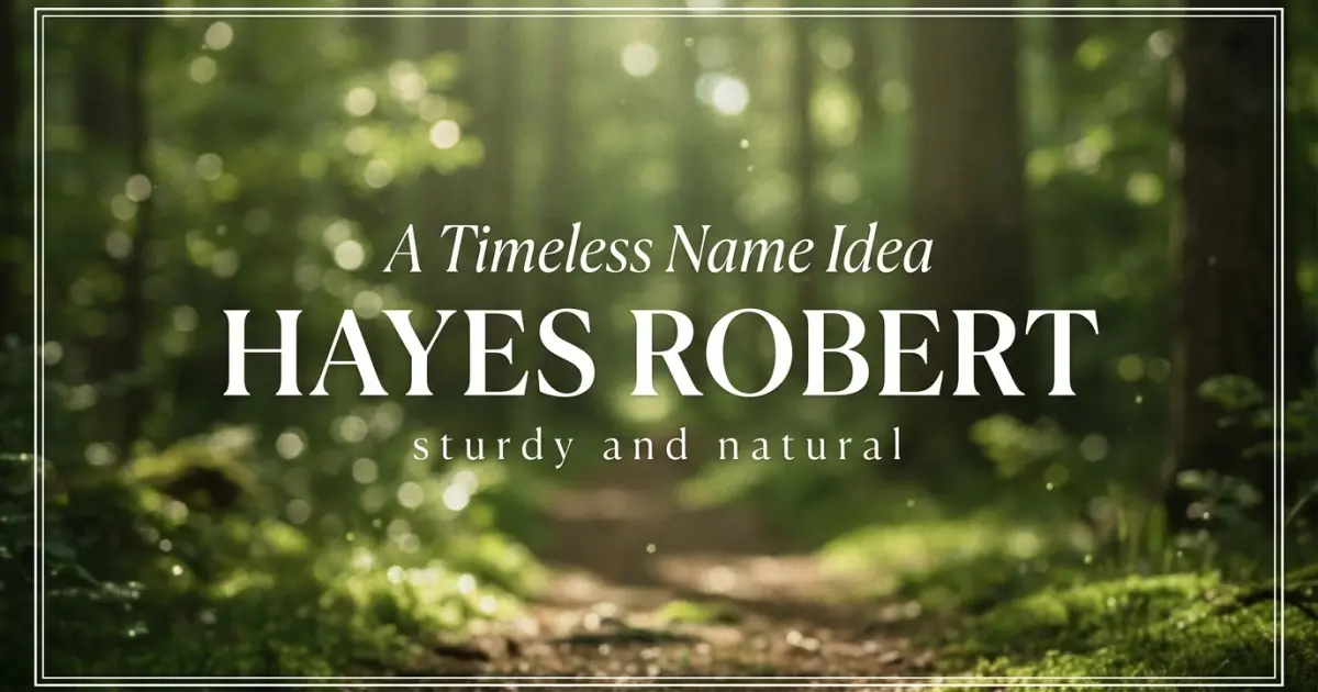 Middle name idea: Hayes Robert - sturdy and natural