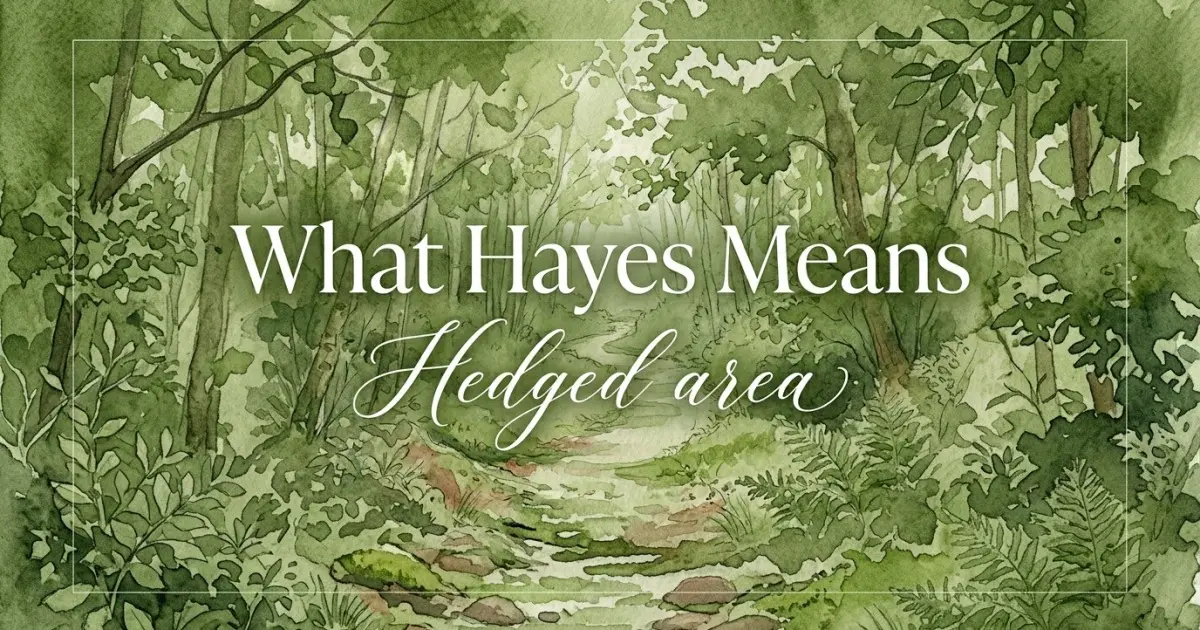 Hayes name meaning Hedged area
