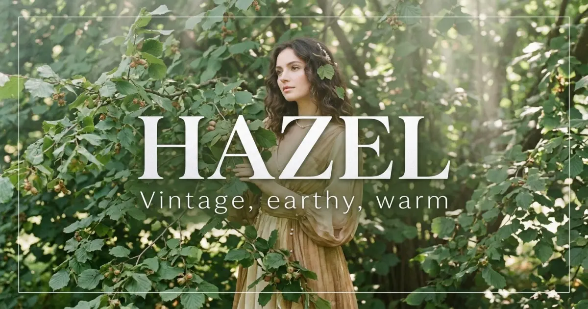 Hazel name vibe: Vintage, earthy, warm