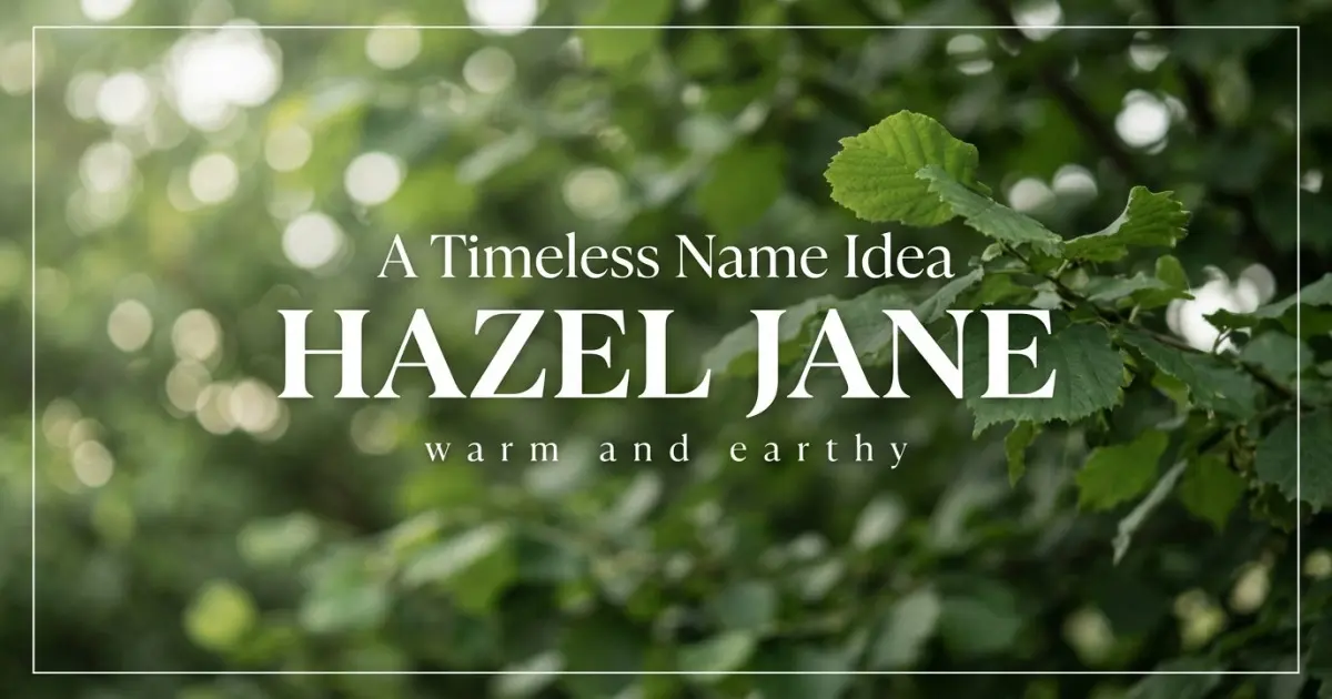 Middle name idea: Hazel Jane - warm and earthy