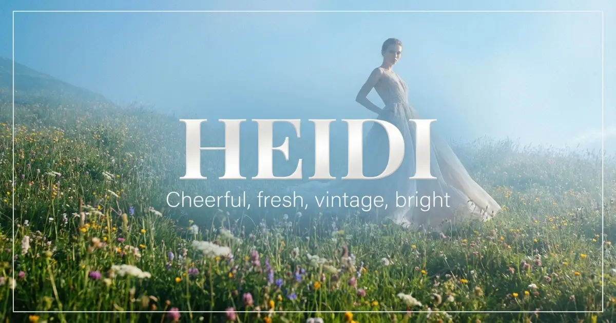Heidi name vibe: Cheerful, fresh, vintage, bright