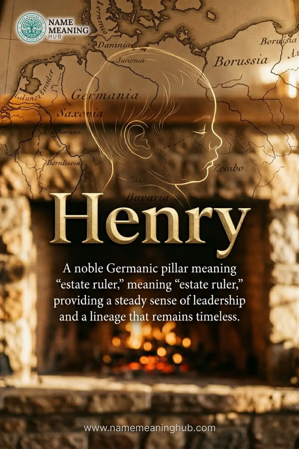 Meaning of the name Henry: A noble Germanic pillar meaning "estate ruler," providing a steady sense of leadership and a lineage that remains timeless.