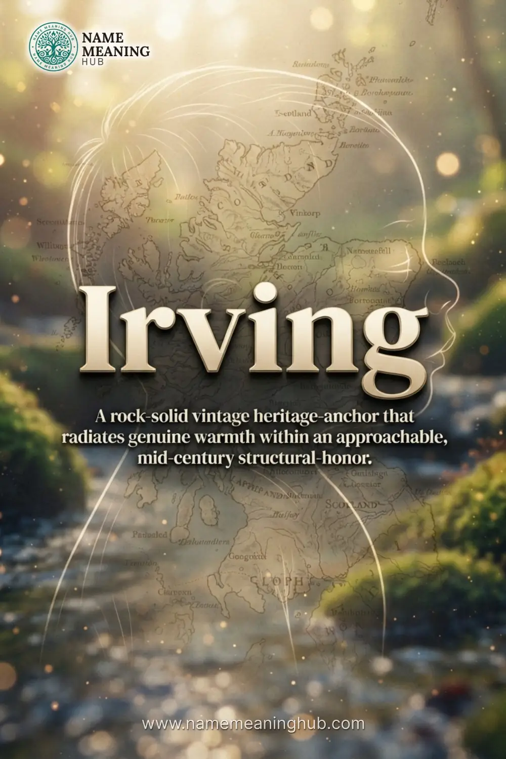 Meaning of the name Irving: A rock-solid vintage heritage-anchor that radiates genuine warmth within an approachable, mid-century structural-honor.