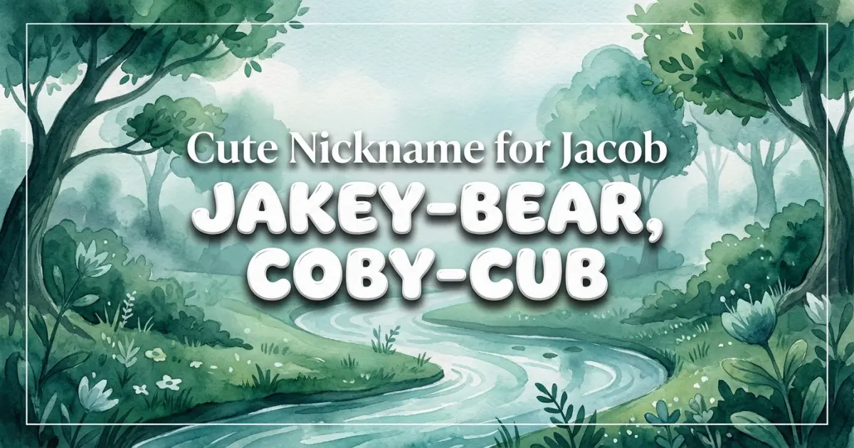 Cute Nickname For Jacob Idea