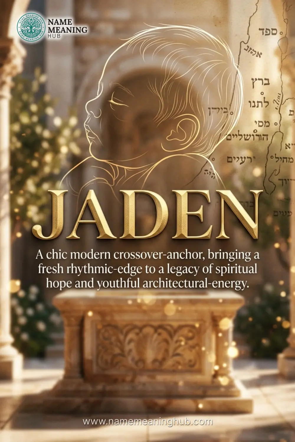 Meaning of the name Jaden: A chic modern crossover-anchor, bringing a fresh rhythmic-edge to a legacy of spiritual hope and youthful architectural-energy.