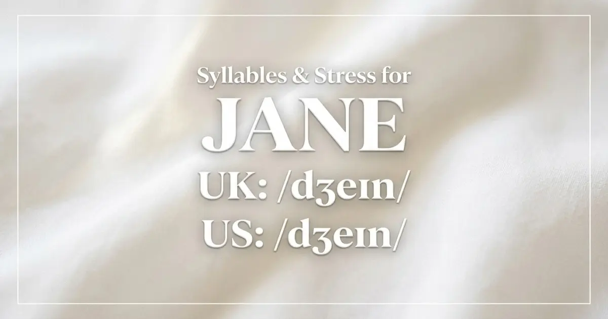 Jane syllables, stress, and UK and US pronunciation