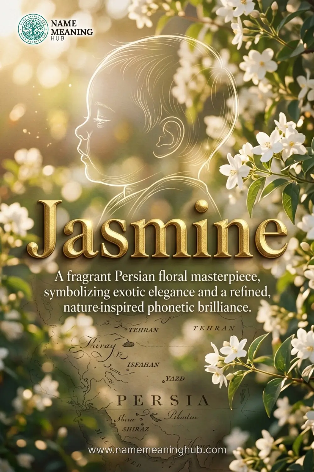 Meaning of the name Jasmine: A fragrant Persian floral masterpiece, symbolizing exotic elegance and a refined, nature-inspired phonetic brilliance.